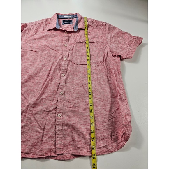 Cactus man size XL slim fit short sleeve button up heathered red ^ - Picture 7 of 7